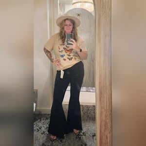 ARULA High-Rise Flare Jeans Women's Sz 16 Jet Black